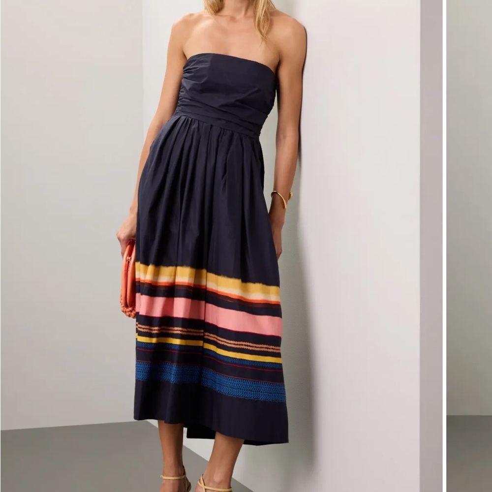 ALC Tate Midi Dress Striped and Navy, Size 4